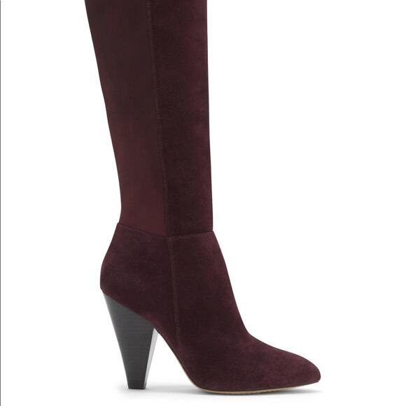 Vince Camuto Estiva Leather Tall Boot Cabernet 9.5 - Picture 1 of 8